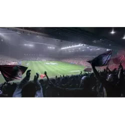 Graphismes de jeu de football en plein match realiste sur console PlayStation 5