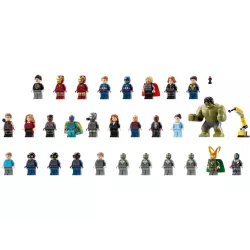 Liste complète des 31 figurines LEGO Marvel incluant Iron Man Captain America et Ultron