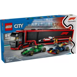 Boite officielle du set LEGO City 60445 Camion de F1 voitures Red Bull et Aston Martin neuf scelle