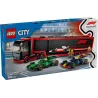 Boite officielle du set LEGO City 60445 Camion de F1 voitures Red Bull et Aston Martin neuf scelle