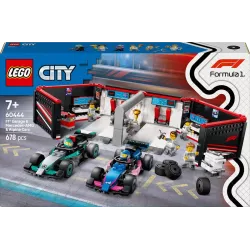 Boite officielle du set LEGO City 60444 Stand de F1 garage Mercedes-AMG et Alpine neuf scelle