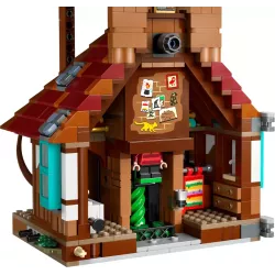 Mecanisme de transport magique par la cheminee avec flammes vertes dans le set LEGO 76437