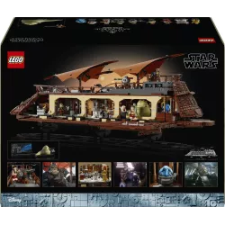 Verso du packaging de la barge de Jabba illustrant les dimensions de 77 cm et le code barre EAN