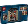 Verso du packaging LEGO 76450 illustrant l insertion du serre livres en briques et le code barre EAN