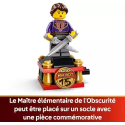 Figurine exclusive commémorative du 15eme anniversaire NINJAGO avec socle doree LEGO