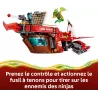 Interieur du QG mobile avec postes de commande et canons lanceurs de tenons LEGO