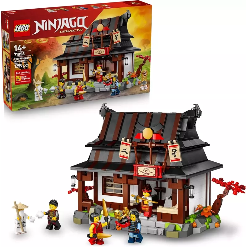 Boite officielle du set LEGO NINJAGO 71858 La Forge des Quatre Armes 15e anniversaire neuf scelle