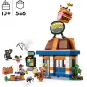 Interieur detaille du fast-food Durrr Burger avec cuisine et caisse enregistreuse LEGO