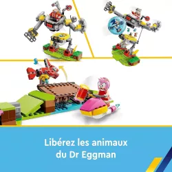 Figurines d Amy Rose avec marteau Piko Piko et petits animaux rescapes dans le set LEGO 76994