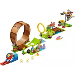 Sphere de vitesse bleue propulsee a toute allure dans le looping geant du set LEGO 76994