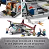 Avion cargo LEGO avec helices tournantes et moteurs detachetables sous l attaque