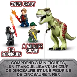 Minifigures LEGO de Owen Grady Zia Rodriguez et garde du parc Jurassic World