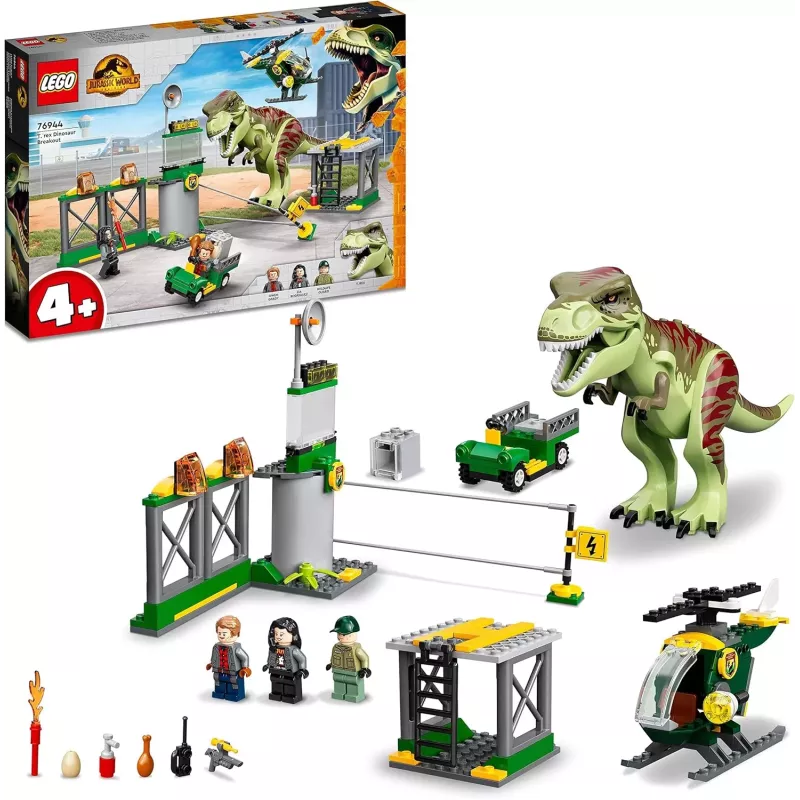 Boite officielle du set retire LEGO Jurassic World 76944 L evasion du T rex neuf scelle