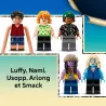 Figurine LEGO de l homme poisson Arlong avec epee en dents de requin et son trone