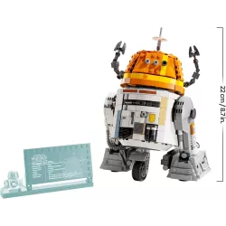 Plaque descriptive d exposition et figurine miniature du droide C1 10P LEGO 75416