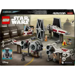 Verso de la boite LEGO Star Wars 75393 illustrant le mecanisme d echange des ailes et le code barre EAN 5702017584447
