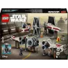 Verso de la boite LEGO Star Wars 75393 illustrant le mecanisme d echange des ailes et le code barre EAN 5702017584447