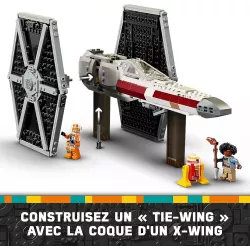 Combinaison hybride des ailes entre le TIE Fighter et le X-wing du set LEGO 75393