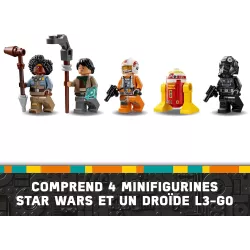 Minifigures LEGO de Sig Greebling Yesi Scala pilotes et droide L3-G0 du set 75393