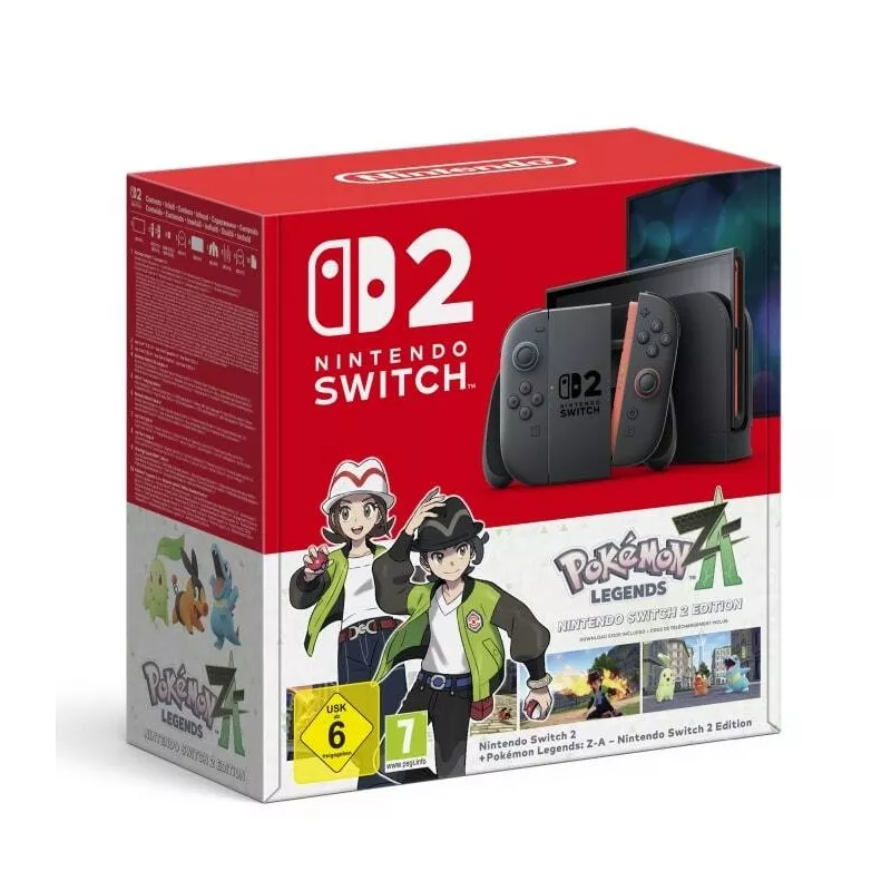 Artwork officiel du jeu Pokémon Legends Z-A sur Nintendo Switch 2 mettant en scène Zygarde devant la ville d'Illumis