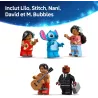 Figurines LEGO de Lilo avec la poupee Souillon et Stitch sur sa planche de surf