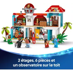 Interieur meuble de la maison de Lilo et Stitch avec platine vinyle et lit LEGO 43268