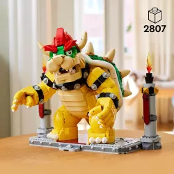 Grande figurine articulee du Puissant Bowser LEGO Super Mario sur son socle de donjon