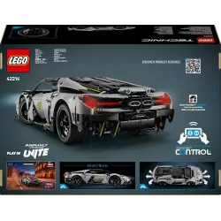 Verso de la boite LEGO Technic 42214 illustrant les suspensions la direction et le code barre EAN 5702018042458