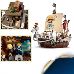 Figure de proue en forme de tete de belier du Vogue Merry avec figurine de Luffy LEGO