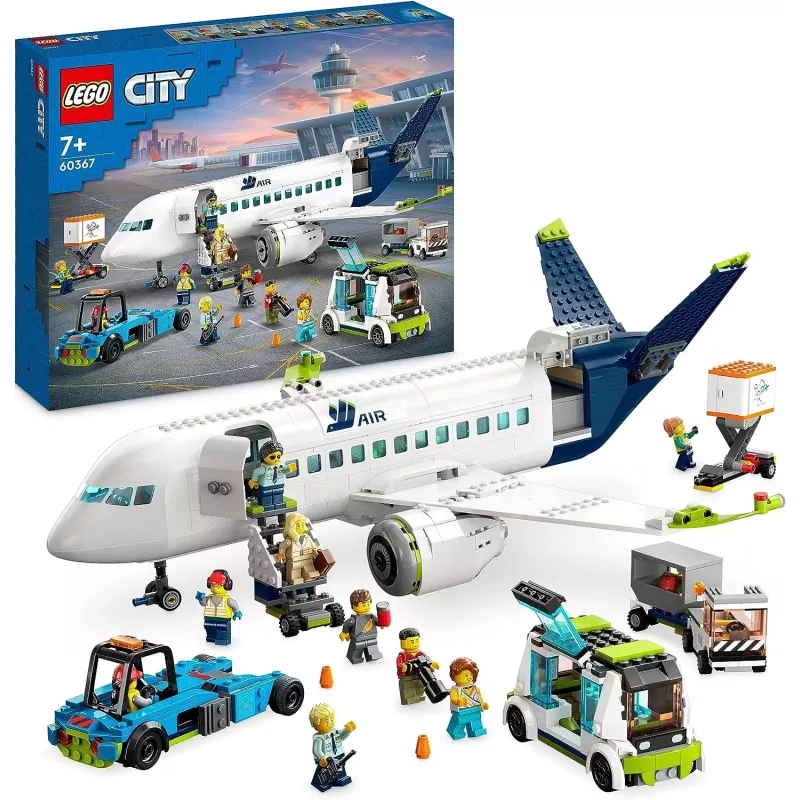 Boite officielle du set LEGO City 60367 L Avion de Ligne et vehicules de piste neuf scelle