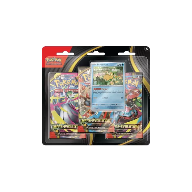 Pokémon JCC : Pack Blister 3 Boosters Méga-Évolution ME01 - Promo Psykokwak / Akwakwak (FR)
