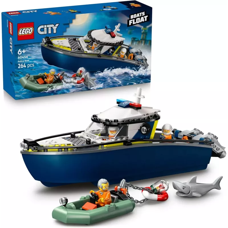 Boite officielle du set LEGO City 60456 La course poursuite en bateau de police neuf scelle