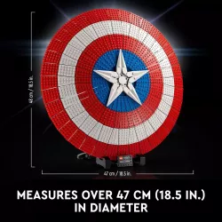 Reproduction LEGO du bouclier rond de Captain America avec etoile centrale en relief