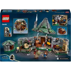 Verso de la boite LEGO Harry Potter 76428 illustrant l ouverture de la cabane et le code barre EAN 5702017583099