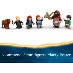 Figurine du chien Crockdur avec sa niche et le bebe dragon Norbert LEGO Harry Potter