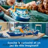 Minifigures de chercheurs plongeurs et epave de navire viking du set LEGO 60368