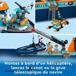 Figurine d orque articulee et bateau pneumatique de recherche polaire LEGO 60368