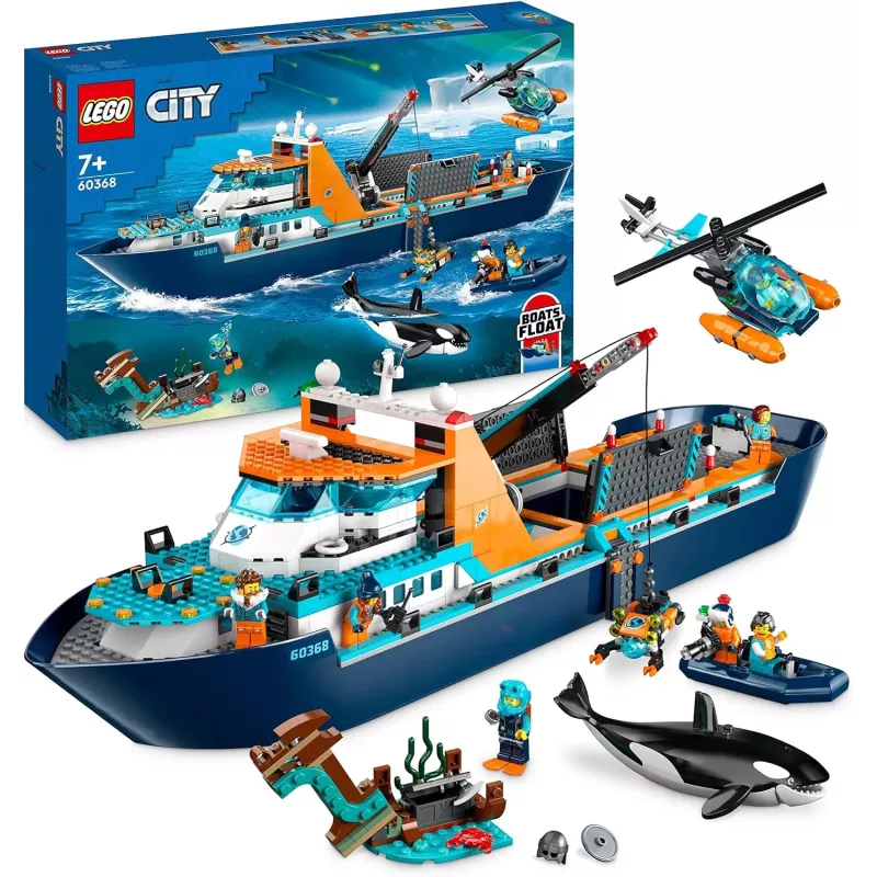 Boite officielle du set LEGO City 60368 Le Navire d Exploration Arctique bateau flottant neuf scelle