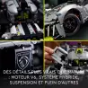 Verso de la boite LEGO Technic 42156 illustrant le moteur V6 les suspensions et le code barre EAN