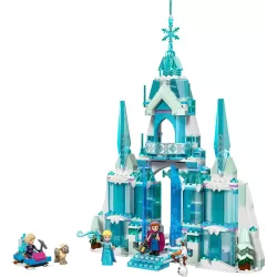 Interieur feerique du chateau de glace LEGO avec trone d Elsa et lustre suspendu