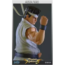 Statue de collection First 4 Figures Akira Yuki exposee dans une vitrine de jeux de combat