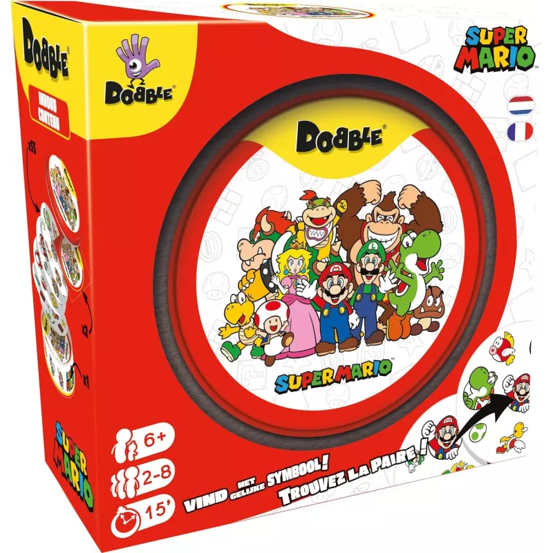 Boite officielle du jeu Asmodee Dobble Super Mario boite metal neuf scelle FR NL