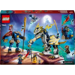 Verso de la boite LEGO Ninjago 71843 illustrant la mobilite articulaire et le code barre EAN 5702017814896