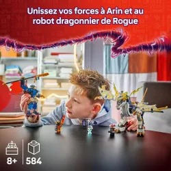 Detail du cockpit ouvrant du robot dragonnier LEGO 71843 avec figurine aux commandes