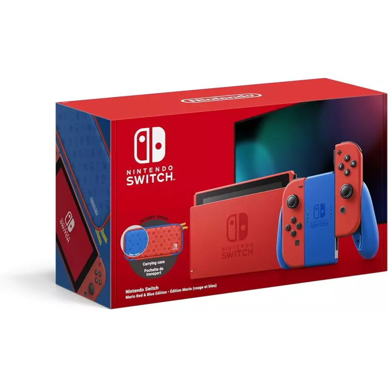 Boite d'origine de la console Nintendo Switch Edition Limitee Mario Bleu et Rouge neuve sous scelle