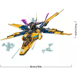 Jet supersonique LEGO Ninjago avec ailes déployées et doubles reacteurs d assaut