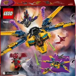Verso de la boite LEGO Ninjago 71833 illustrant les lanceurs de tenons et le code barre EAN 5702017814797