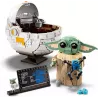Landau flottant ferme de Grogu sur support transparent LEGO 75403