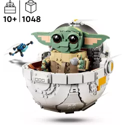 Figurine en briques de Grogu dans son berceau de lévitation ouvert LEGO Star Wars
