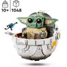 Figurine en briques de Grogu dans son berceau de lévitation ouvert LEGO Star Wars